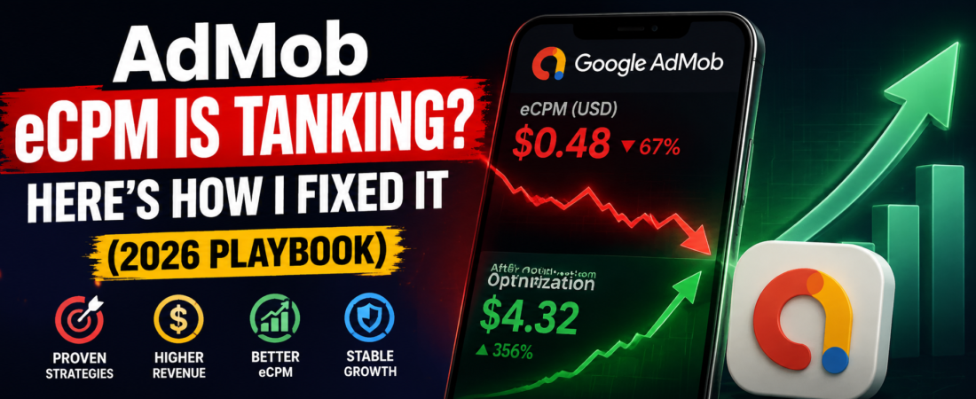 AdMob eCPM Is Tanking? Here’s How I Fixed It (2026 Playbook)